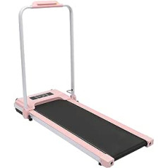 SABUIDDS Folding Treadmill for Home with Remote Control and LED Display, 1-6 km/h Speed, Treadmill Walking Pad, 0.6-1HP Motor, 740 W, Flexible Under Desk Treadmill for Office and Home, Pink