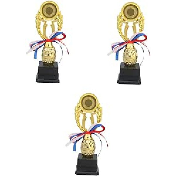 BESPORTBLE Pack of 3 Competition Early Education Sports Cups Metāla pamatspēles Atbalsta Uzvaras Spēles Ceremonija cm Classic Balvas Dzimšanas diena un Melnā Zelta Bērnu Futbols par