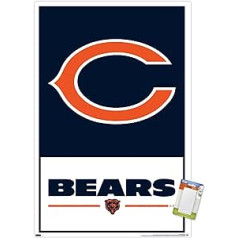 Trends International NFL Chicago Bears Logo 21 Wandposter, 37,4 x 56,8 cm, Premium plakāts un Passepartout komplekts