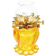 WQTR eļļas lampa 1 gab Crystal Glass Lotus Light Oil Lamp Light Regulējama sviesta lampas padeve Budas galda dekorācija biroja tējas namiņai mājas ārkārtas situācijā