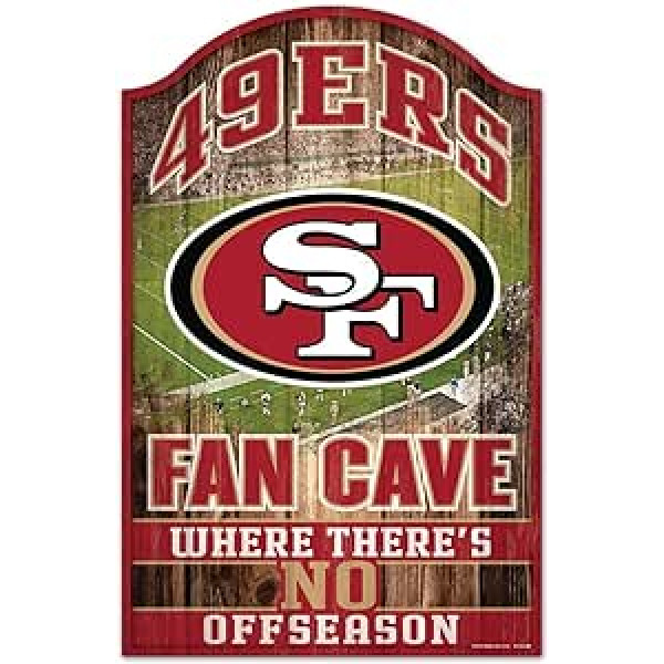 WinCraft NFL San Francisco 49ers koka zīme, 27,9 x 43,2 cm, melna 05979010