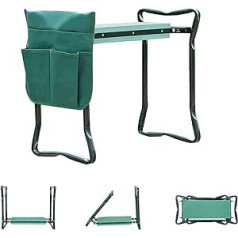 Cecaylie Kneeler, sodo suoliukas, sodo kėdė su EVA putplasčio pagalvėlėmis ir įrankių kišenėmis, sulankstomas nešiojamas suoliukas sodininkystei, žalias