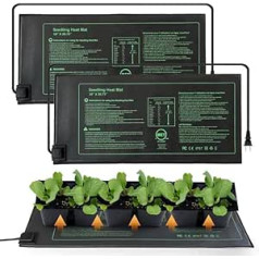 Nacaro 2 Stück Sämling-Heizmatte, Hydrokultur-Heizkissen, silda Hydrokultur-Heizkissen für Pflanzen, Gewächshaus, Inkubator, Samenkeimung, 25,4 x 50,75 cm
