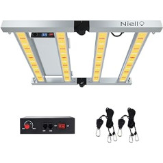 Niello LED lampa ar LM301 diodēm, W3000 LED augu lampa, pilna spektra, 576 gab. LED augšanas gaisma, regulējama, margrietiņa ķēde, augšanas lampa istabas augiem, dārzeņi, ziedi (pārklājums: 150 x 150 cm)