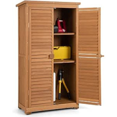 RELAX4LIFE Garden Cabinet, Tool Shed Wood, Tool Shed, Weatherproof, Garden Shed with 3 Removable Shelves and Wooden Latch, Wooden Shed with Asphalt Saddle Roof, 87 x 47 x 160 cm