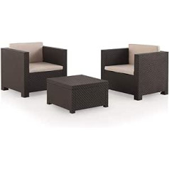 Shaf - Tête à Tête Diva | Lounge Gartenmöbel Set 2 Personen | Balkonmöbel Set für Terrasse oder Garten - Wengue