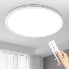 MOONSEA 36 W LED Ceiling Light Flat Dimmable with Remote Control, Ultra Thin Ceiling Light Round, 3000-6500 K Diameter 40 cm, White Ceiling Light Flat for Living Room, Bedroom, Children's Room,