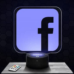 Nakts lampa, Touch Night Light Logo Facebook 3D LED Lamp Illusion Dāvanu ideja Ziemassvētkos dzimšanas diena Zēna un meitenes nakts lampa bērnu vai pieaugušo istaba