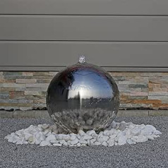 ESB4 Polished Stainless Steel Ball Fountain with LED Lighting for the Garden