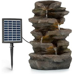 Blumfeldt Stonehenge saules strūklaka, iekļauts saules panelis, litija jonu akumulators (apmēram 5 stundas), LED apgaismojums, polisveķi, sala izturīgs, lietošanai iekštelpās un ārā, akmens efekts