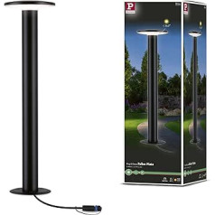 Paulmann 94312 Plug & Shine LED Outdoor Light Bollard Plate incl. 1 x 6.1 Watt Dimmable IP44 Splash Protection Anthracite Garden Light Plastic 3000 K