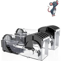 IIWEY Humane pelių gaudyklė, 22,6 cm, padidinta, daugkartinio naudojimo pelės gaudyklė, tinkanti augintiniams ir vaikams, 2 pakuotė