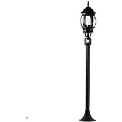 Licht-Erlebnisse Brest Path Light ar kustības sensoru alumīnija stikls melns IP44 dārzs 123,5 cm augsts E27 laterna zemniecisks lauku mājas grīdas lampa āra