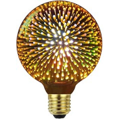 Yanuoda 3D Edison spuldze 4 W bez aptumšošanas uguņošanas speciālā dekoratīvā LED spuldze E27 220–240 V (G95 3D zelts)