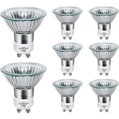 Pack of 8 GU10 Halogen Reflector Bulbs 50 Watt GU10 Halogen Dimmable 230 V Warm White Dimmable