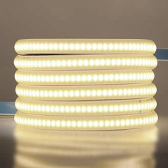 Wisada 220V COB LED sloksne ar slēdzi 288LED/m COB Elastīga IP65 Ūdensnecaurlaidīga Piegrieztne Mājas Guļamistabai Virtuvei Skapis Skapis