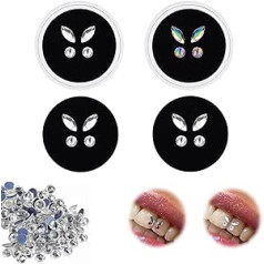 4 Pairs of Tooth Crystal Tartar Tooth Decorations Tartar Jewellery Tooth Gems Tartar Jewellery Dental Crystal Tooth Jewellery Jewels Teeth Jewellery Decoration Tartar Tooth Ornaments (1452 Gemstones)