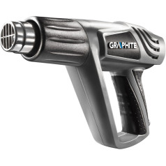 Graphite 2000W heat gun, temperature range: I: 25°C, II: 80-600°C, III: 80-600°C, suitcase