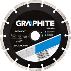 Graphite Dimanta disks 200 x 25,4 mm, segmentēts