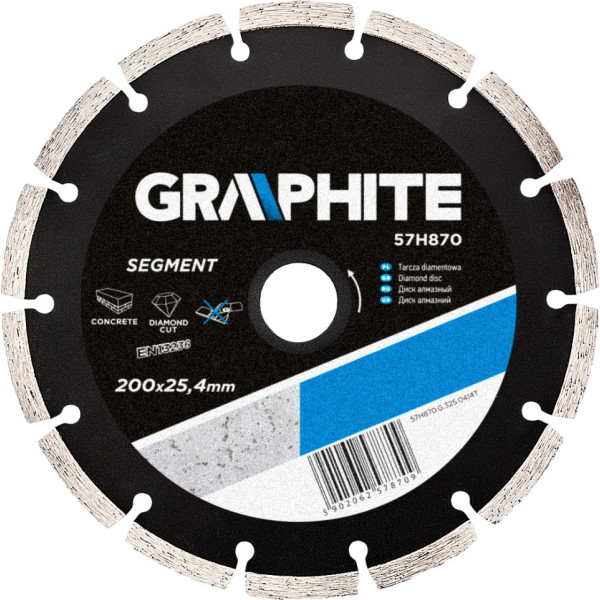 Graphite Dimanta disks 200 x 25,4 mm, segmentēts