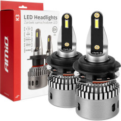 LED automobilių lemputės k3 serijos h7-1 12v 6000k canbus amio-03684