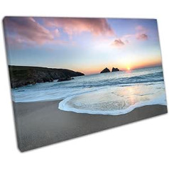 Wandbild, motyvas: Dramatischer Sonnenuntergang, Holywell Bay paplūdimys, esantis Nähe von Newquay Cornwall