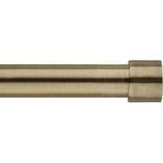 BOOM JOG Extendable Curtain Pole with End Caps 16/19 mm Diameter 70 - 120 cm Antique Brass Finials, Fixing Kits 28