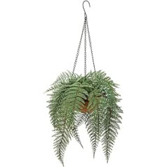 Briful Artificial Plants Fern Plants Artificial Plants Bonston Fern Hanging Plant Artificial Fern Like Real for Wall Kitchen Porch Hanging Basket Decoration with Hanging Basket