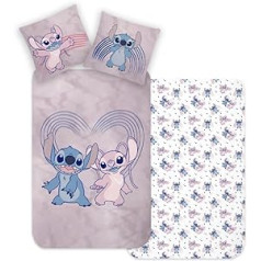 Stitch Gultas veļa Segas pārvalks 135 x 200 cm 80 x 80 cm Kokvilna · Bērnu gultas veļa Pusaudžu gultas veļa Valentīna diena Love Disney Stitch & Lilo · 2-daļīgs (flanelis)