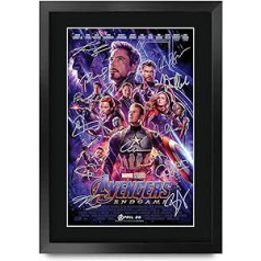 HWC Trading Avengers Endgame A3 ierāmēts ar parakstu, drukāts ar autogrāfu attēlu, izdrukāt fotoattēlu, parādīt dāvanu Marvel Captain America Ironman Thor filmu faniem