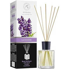 Room Fragrance Lavanda 500 ml - Smaržu vāze - Aroma difuzors - Gaisa atsvaidzinātājs - Dabīgais lavandas smaržu difuzors - Istabas aromāts - Lavandas niedru difuzors ar ēterisko lavandas eļļu - Lavanda