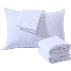 Sams Bedding Luxus Extra, tief, gesteppt, Spannbettlaken Matratzenschoner 40 cm (apmēram 40,6 cm), Gesteppter Kissenschutz, 4er-Packung