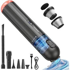 Chuboor Handheld Vacuum Cleaner Wireless Handheld Vacuum Cleaner Car 14000Pa Mini Vacuum Cleaner 6 in 1 Multifunction 25 Min Rechargeable with Air Blower / Inflator / Pump / LED and SOS Light for Home