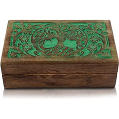 Puikios gimtadienio dovanų idėjos Rankų darbo dekoratyvinis gyvybės medis Medinė papuošalų dėžutė, lobių dėžutė, papuošalų organizatorius.