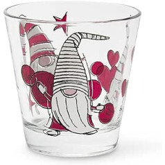 Excelsa Gnome Sweet Gnome Glass ūdens glāzes, 250 ml, iepakojumā 6, caurspīdīgas ar ornamentiem