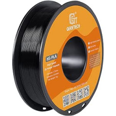 GEEETECH HS-PLA kvēldiegs 1,75 mm pla kvēldiegs ātrdarbīgiem 3D printeriem, 1 spole, 1 kg, melns