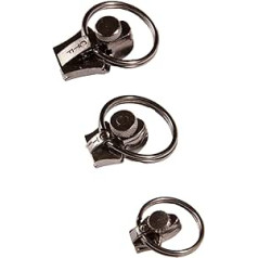 FixnZip Ersatzreißverschluss zum Nähen, Niķelis, Unisex-Erwachsene, Nickel 3 Pack, Schwarz Nickel, Combo Pack (S, M, L)