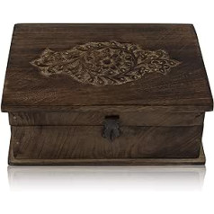 The Great Indian Bazaar Handmade Decorative Wooden Jewellery Box Jewellery Organiser Storage Box Treasure Chest Trinket Holder Lock Box Watch Box Card Box Memory Box