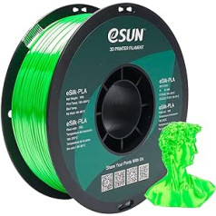 eSun Silk PLA kvēldiegs 1,75 mm, zīda krāsas PLA 3D printera pavediens, mērījumu precizitāte +/- 0,05 mm, 1 kg (2,2 mārciņas), spole 3D printeriem vakuuma iepakojumā