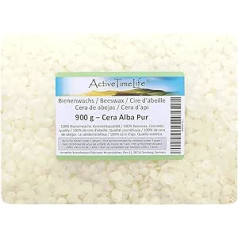 ActiveTimeLife® Bišu vaska Pastilas Organic White | Premium | 900 g Ideāli piemērots kosmētikai Sveces Krēmi Ziepes Ziepes Eļļas lupatiņas Uzpildes iepakojums