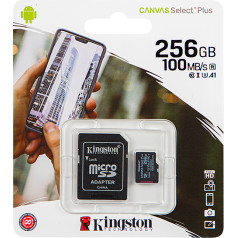 66-318# MicroSDXC karte 256GB + Kingston SD adapteris