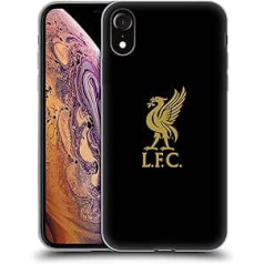 Galvas futrāļa dizains oficiālais Liverpool Football Club logotips, zelta un Black Liver Bird mīksta gēla mobilā tālruņa korpuss, kas ir savietojams ar Apple iPhone XR