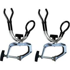 NUZAMAS Set of 2 Heavy Duty Aluminum Alloy Rod Holders for Boat, Kayak, Yacht, Rack Equipment | Clam on Mounting Max 5cm | 360 Degree Rotation