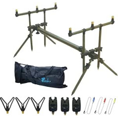 Croch Master Rod Pod Rod Holder Aluminium Deluxe for 3 Rods including Rod rest bag.