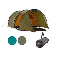 Grand Canyon Robson 3 - Tent for 3 People, Waterproof with Awning, Large Storage Space, 2 Entrances, Ultra Light, Small Pack Size, Tunnel Tent for Trekking, Camping, Outdoor, Festival