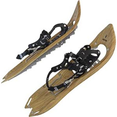 ALPIDEX Snow Shoes Wood Look Vintage Climbing Aid Carry Bag Shoe Size 5 to 11 Optional Carbon Poles