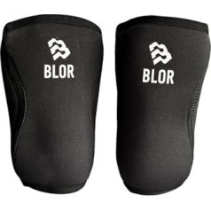 BLOR Knee Pads Black 7mm Ideal for Powerlifting from Neopreme Unisex with Compression for Intensive Training, Ideal for Bodybuilding and Cross Training (M)