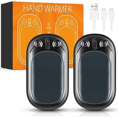 Raynaud Electric USB Rechargeable Hand Warmer, Set of 2, 12 Hours, Pocket Warmer, Reusable Electric Hand Warmer, Winter Gifts for Women, Men, Raynaud, Outdoor, Camping, Hiking, Hunting, Skiing, Golf