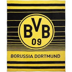 Borussia Dortmund BVB vilnas segas svītras – melna/dzeltena – 200 x 150 cm – 100% poliesters