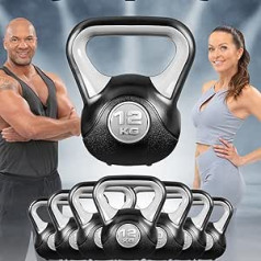 Miweba Sports KB200 Kettlebell | 4,0 - 12,0 kg Svari - Kettlebell - Bumbas svars - Šūpošanas hanteles - Kettlebells - Hanteles - Hanteles iekštelpām un āram - Spēka treniņš - Grīdas maiga